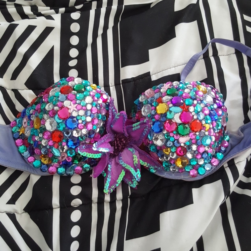 Rhinestoned bra
